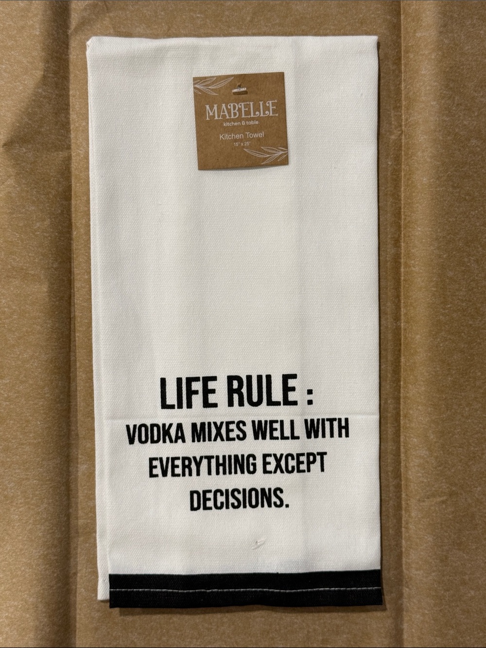 "Life Rule: Vodka Mixes Well With Everything..." Funny Kitchen Towel - NWT
